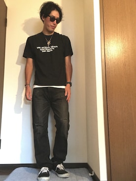 「challenger」｜「アイテム（アクセサリー）」を使った、たけまるさん（メンズ・184cm）の秋コーディネート