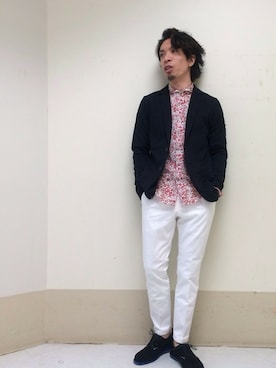 「MORGAN HOMME（モルガンオム）のアイテム（テーラードジャケット）」を使った、UDAさん（メンズ・165cm）の春コーディネート