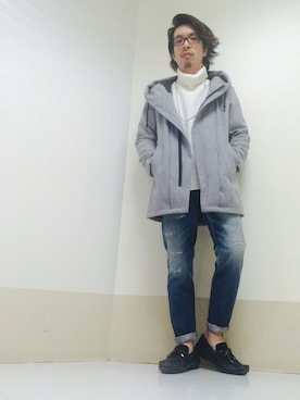 「モルガンオム」｜「アイテム（ブルゾン）」を使った、UDAさん（メンズ・165cm）の冬コーディネート