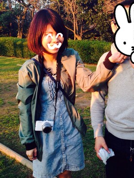 「BBQ」｜「アイテム（その他アウター）」を使った、chakさん（レディース・164cm）の春コーディネート
