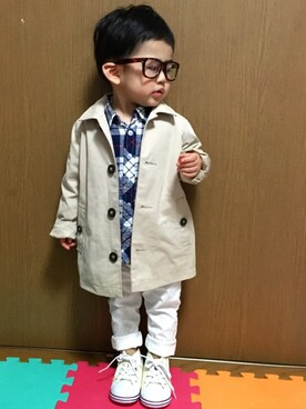 「アイテム（メガネ）」を使った、Ruiさん（キッズ・80cm）の冬コーディネート