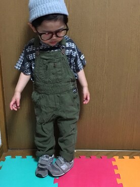 「息子」｜「アイテム（サロペット/オーバーオール）」を使った、Ruiさん（キッズ・80cm）の春コーディネート