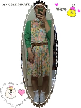 「白スニーカー」｜「アイテム（ワンピース/ドレス、ピンク系）」を使った、MISAKIさん（レディース・155cm）の夏コーディネート