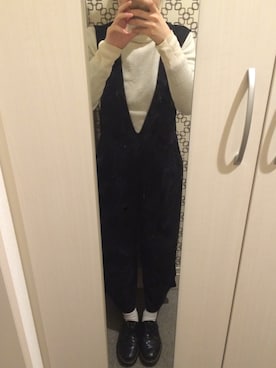 「GU（ジーユー）のアイテム（つなぎ/オールインワン）」を使った、MISAKIさん（レディース・155cm）の春コーディネート
