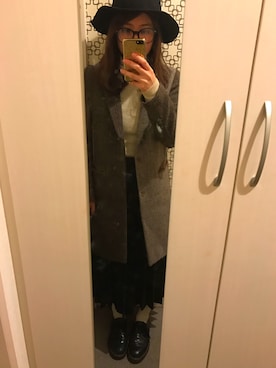 「アキコーデ」｜「アイテム（チェスターコート）」を使った、MISAKIさん（レディース・155cm）の秋コーディネート