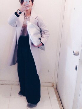 「STUNNING LURE（スタニングルアー）のアイテム（チェスターコート）」を使った、yukino_yucchinoさん（レディース・151cm）の秋コーディネート
