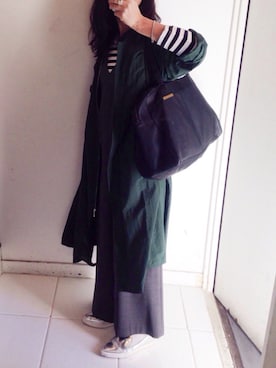 「アイテム（つなぎ/オールインワン、グレー系）」を使った、yukino_yucchinoさん（レディース・151cm）の春コーディネート
