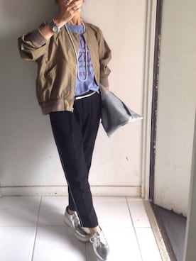 「MACPHEE（マカフィー）のアイテム（ブルゾン）」を使った、yukino_yucchinoさん（レディース・151cm）の夏コーディネート
