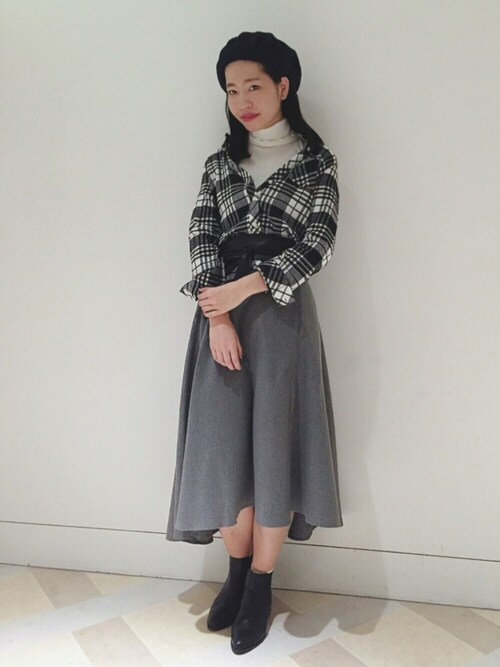 #チェックシャツ×サッシュベルト