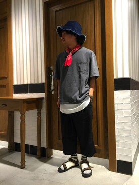 「HAV-A-HANK（ハバハンク ）のアイテム」を使った、ごんさん（メンズ・166cm）の夏コーディネート