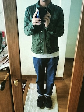 「MR.OLIVE（ミスターオリーブ）のアイテム（ミリタリージャケット）」を使った、Masamitsu Takataさん（メンズ・167cm）の春コーディネート