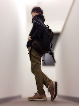 「STUDIOUS（ステュディオス）のアイテム（バッグ）」を使った、Ryoさん（メンズ・168cm）の秋コーディネート