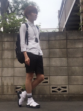 「STUDIOUS（ステュディオス）のアイテム（サンダル）」を使った、Ryoさん（メンズ・168cm）の春コーディネート