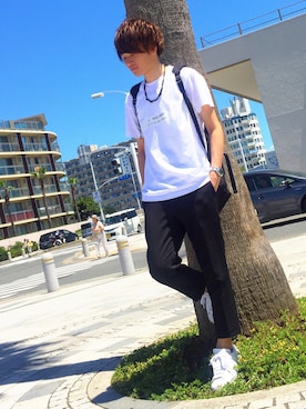 「FACTOTUM（ファクトタム）のアイテム（パンツ）」を使った、Ryoさん（メンズ・168cm）の夏コーディネート