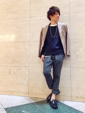 「STUDIOUS（ステュディオス）のアイテム（シューズ）」を使った、Ryoさん（メンズ・168cm）の夏コーディネート