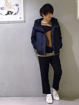 「STUDIOUS（ステュディオス）のアイテム（ダウンジャケット/コート）」を使った、Ryoさん（メンズ・168cm）の秋コーディネート