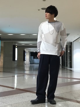 「STUDIOUS（ステュディオス）のアイテム（スウェット）」を使った、Ryoさん（メンズ・168cm）の冬コーディネート