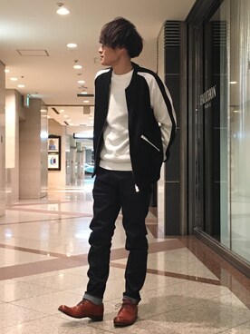 「STUDIOUS（ステュディオス）のアイテム（ブルゾン）」を使った、Ryoさん（メンズ・168cm）の冬コーディネート