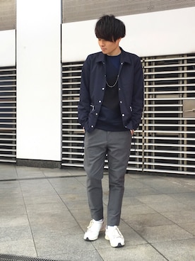 「STUDIOUS（ステュディオス）のアイテム（ブルゾン）」を使った、Ryoさん（メンズ・168cm）の冬コーディネート