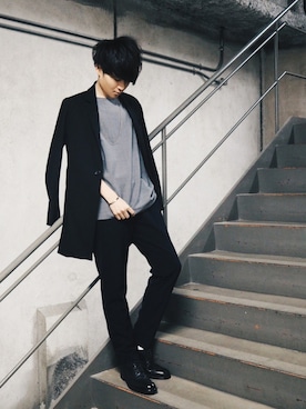 「アイテム（バングル/リストバンド）」を使った、Ryoさん（メンズ・168cm・20代）の春コーディネート