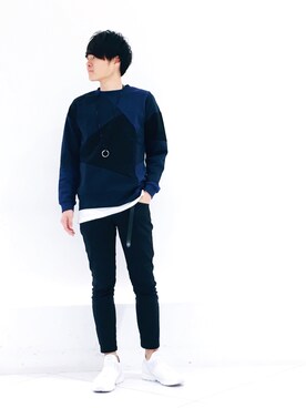 「STUDIOUS（ステュディオス）のアイテム（スウェット）」を使った、Ryoさん（メンズ・168cm）の春コーディネート