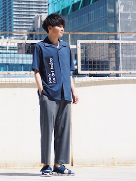 「アイテム（バングル/リストバンド）」を使った、Ryoさん（メンズ・168cm・20代）の春コーディネート