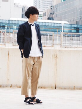 「アイテム（バングル/リストバンド）」を使った、Ryoさん（メンズ・168cm・20代）の春コーディネート