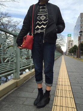 「Confirm（コンファーム）のアイテム（その他アウター）」を使った、美優さん（レディース・162cm）の冬コーディネート