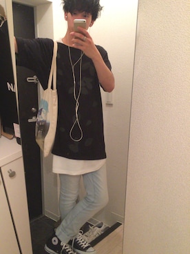 「H&M（エイチ・アンド・エム）のアイテム（トートバッグ）」を使った、shuntaさん（メンズ・176cm）の夏コーディネート