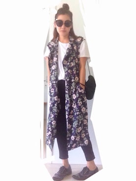 「ペタンコ靴」｜「アイテム（その他アウター）」を使った、Waka Sasakiさん（レディース・162cm）の春コーディネート