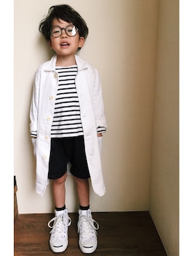 「ボーダーTシャツ」｜Amatonさん（キッズ・110cm）の春コーディネート