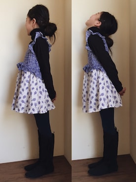 「アイテム（ブーツ）」を使った、Amatonさん（キッズ・133cm）の春コーディネート