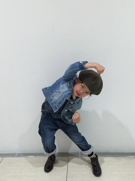 「アイテム（ブーツ）」を使った、Amatonさん（キッズ・110cm）の春コーディネート