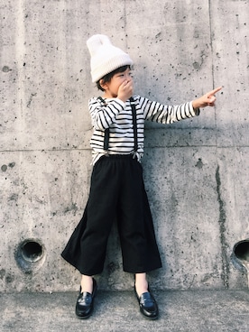 「アイテム（ニットキャップ/ビーニー）」を使った、Amatonさん（キッズ・110cm）の秋コーディネート