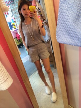 「アイテム（つなぎ/オールインワン、グレー系）」を使った、kelly さん（メンズ・160cm）の春コーディネート