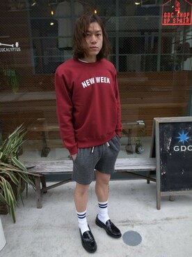 「shorts」｜「アイテム（スウェット）」を使った、GDC LOGISTICS－SHOHEIさん（メンズ・170cm）の春コーディネート