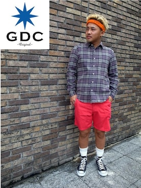 「GDC（ジーディーシー）のアイテム（パンツ）」を使った、GDC LOGISTICS－SHOHEIさん（メンズ・178cm）の夏コーディネート