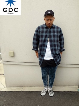 「GDC（ジーディーシー）のアイテム（帽子）」を使った、GDC LOGISTICS－SHOHEIさん（メンズ・178cm）の秋コーディネート