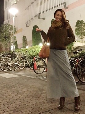 「Eddie Bauer（エディーバウアー）のアイテム（ダウンジャケット/コート）」を使った、ASKAさん（レディース・163cm）の春コーディネート