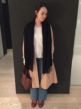 「アイテム（トレンチコート）」を使った、ASKAさん（レディース・163cm）の春コーディネート
