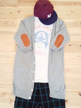 「BEAMS BOY（ビームスボーイ）のアイテム（カーディガン/ボレロ）」を使った、たなこさん（レディース・159cm）の春コーディネート