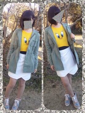 「トゥイーティー」｜「アイテム（トップス）」を使った、たなかさとみさん（レディース・154cm）の冬コーディネート