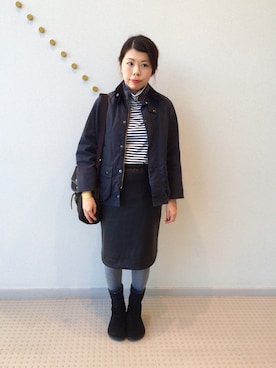 「ウエストイン」｜「アイテム（カバーオール）」を使った、WAKAYAMAさん（レディース・154cm）の秋コーディネート