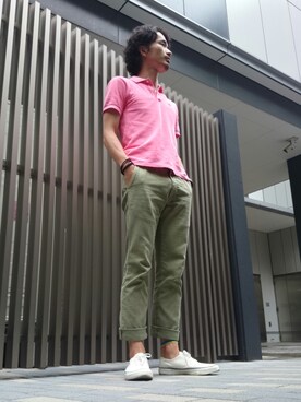 Lacoste ラコステ のポロシャツ ピンク系 を使った人気ファッションコーディネート 年齢 30歳 34歳 Wear