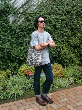 「COVE SHOE（コブ シュー）のアイテム」を使った、AKIRAKUBOTAさん（メンズ・171cm）の夏コーディネート