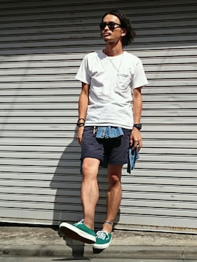 「アイテム（ヘアゴム）」を使った、AKIRAKUBOTAさん（メンズ・171cm・30代）の夏コーディネート
