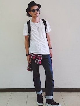 「アイテム（ヘアゴム）」を使った、AKIRAKUBOTAさん（メンズ・171cm・30代）の夏コーディネート