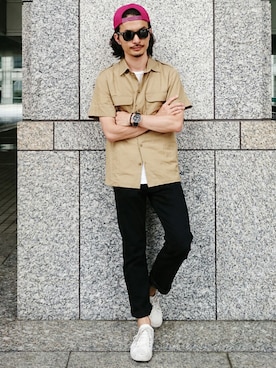 「MINGLE（ミングル）のアイテム」を使った、AKIRAKUBOTAさん（メンズ・171cm）の春コーディネート
