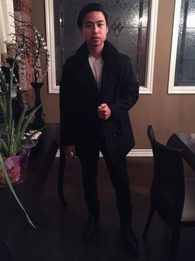 「Kenneth Cole（ケネスコール）のアイテム」を使った、Andrew Siaさん（メンズ・173cm）の冬コーディネート