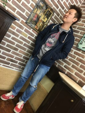「ミッキー」｜「アイテム（ブルゾン）」を使った、龍也さん（メンズ・170cm）の冬コーディネート